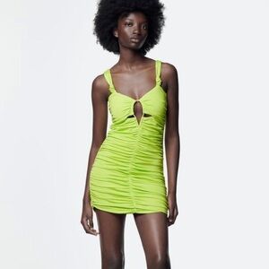 brand new- Zara neon mini dress - size small